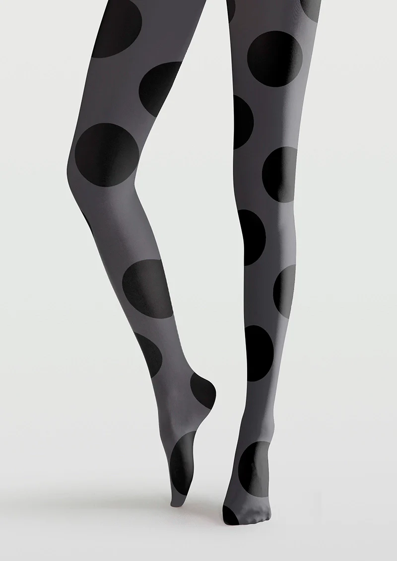 Viken Plan Gray-black polka dots Tights Hosiery Pantyhose - Image 3