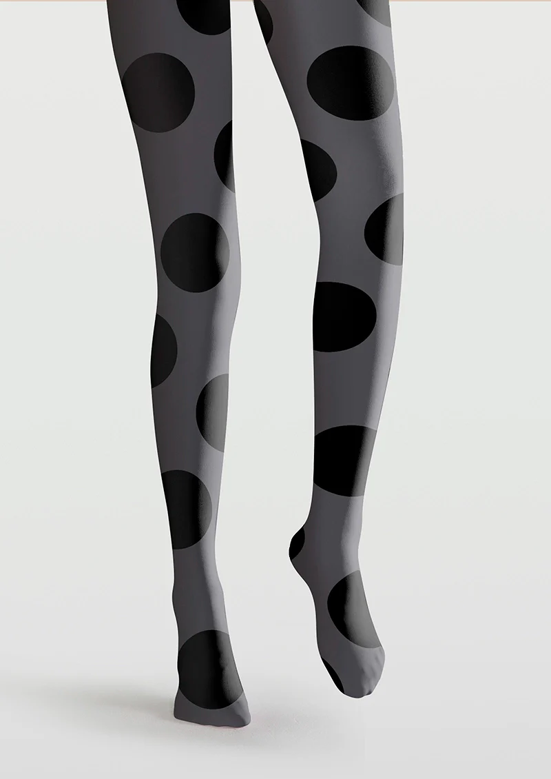 Viken Plan Gray-black polka dots Tights Hosiery Pantyhose - Image 4