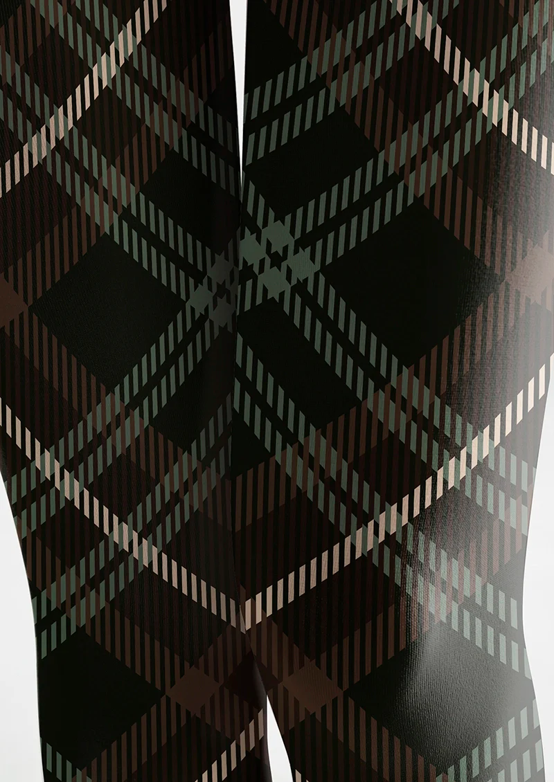 Viken Plan Black-gray Check Tights Hosiery Pantyhose - Image 5