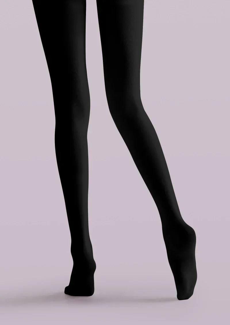 Viken Plan Black Purple Floral Print Tights Hosiery Pantyhose - Image 3