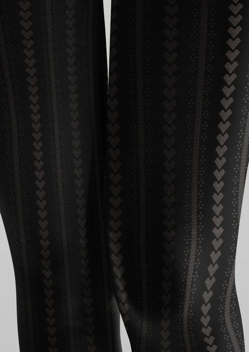 Viken Plan Black Ribbed Tights Hosiery Pantyhose - Image 3