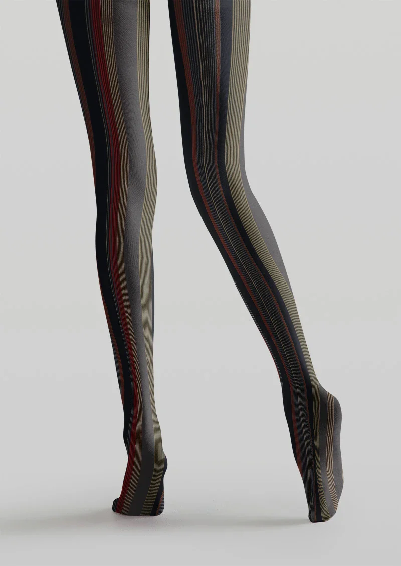 Viken Plan Black Texture Tights Hosiery Pantyhose - Image 4