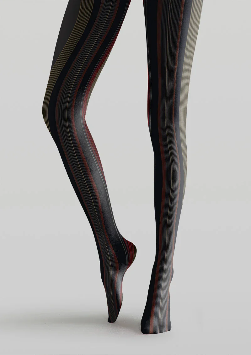 Viken Plan Black Texture Tights Hosiery Pantyhose - Image 5