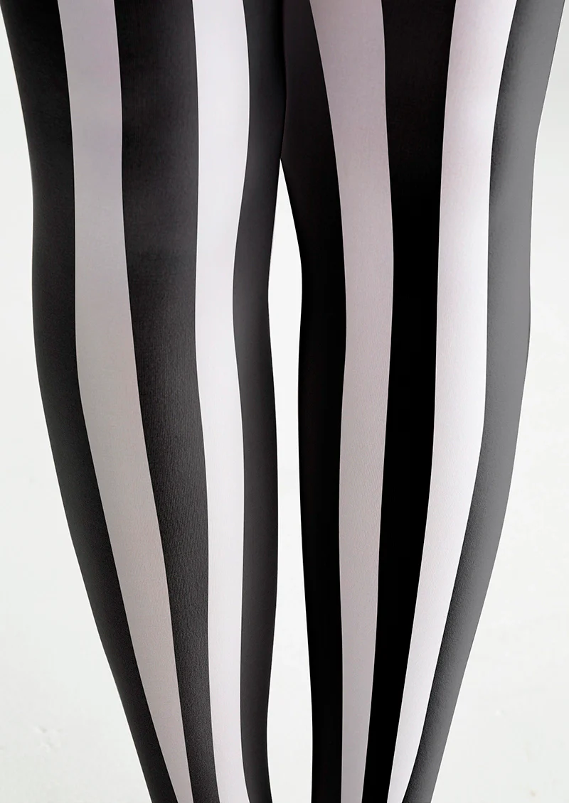 Viken Plan Black-white stripes Tights Hosiery Pantyhose - Image 5