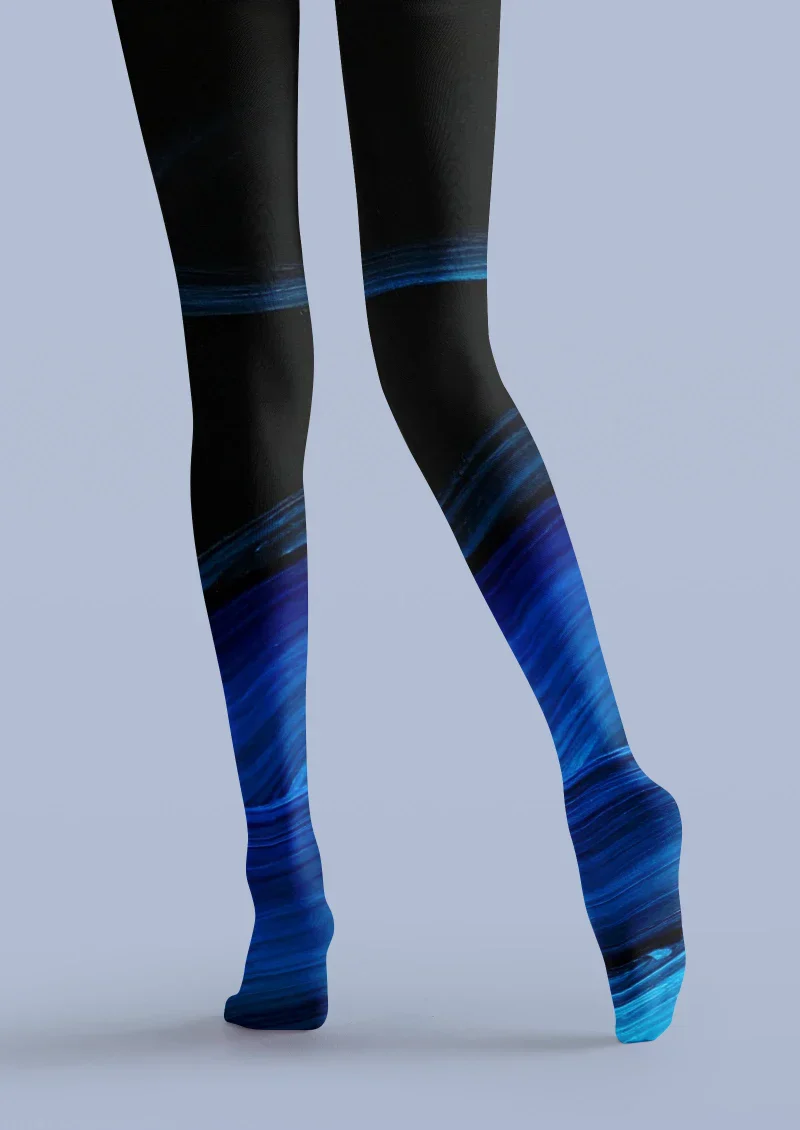 Viken Plan Blue Black Gradient Tights Hosiery Pantyhose - Image 3