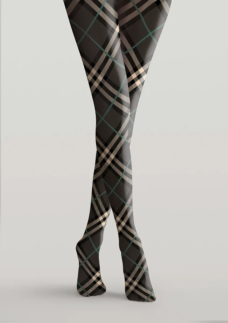 Viken Plan Grayish black Check Tights Hosiery Pantyhose - Image 3