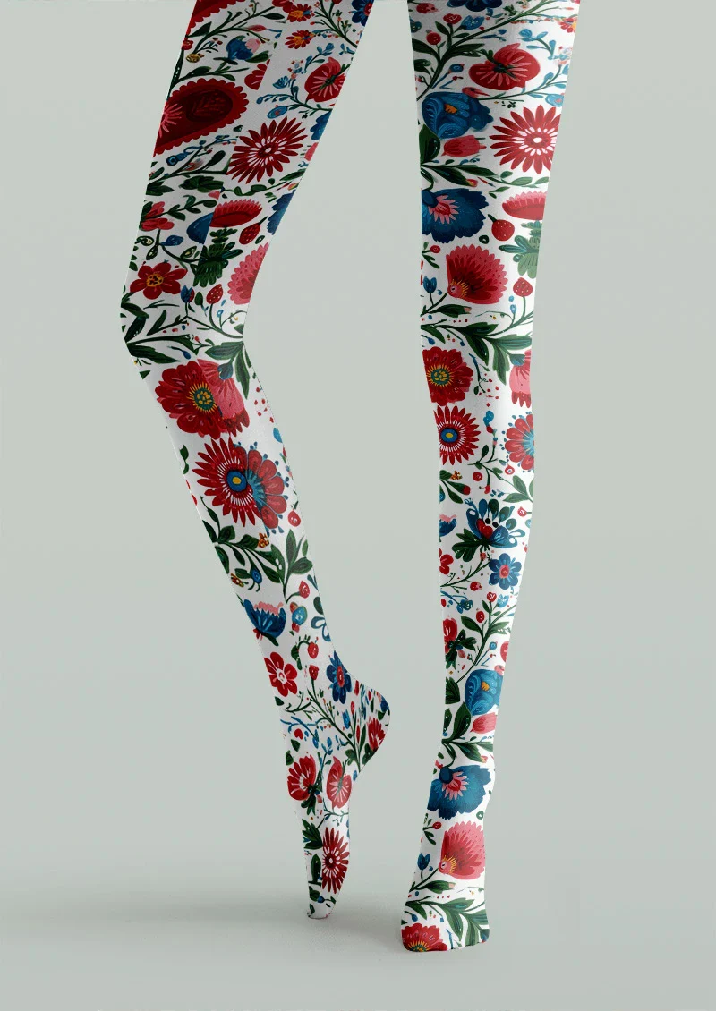 Viken Plan Folk Heart Tights Hosiery Pantyhose - Image 5
