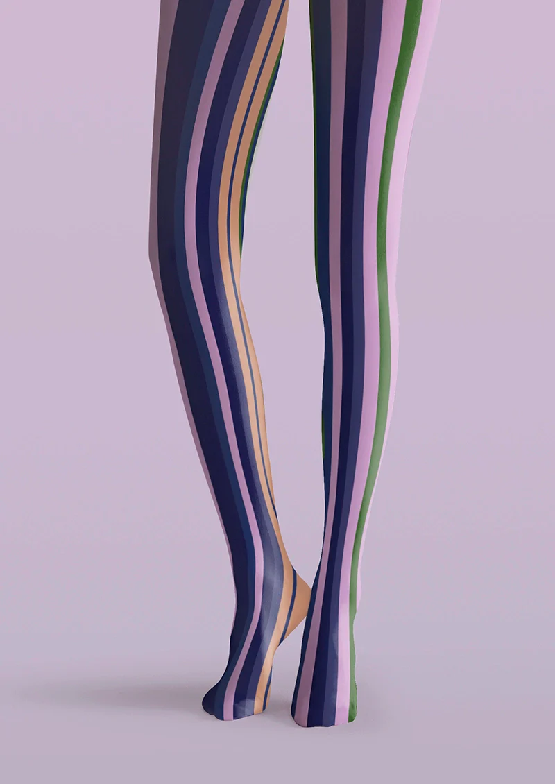 Viken Plan Purple stripes Tights Hosiery Pantyhose - Image 3