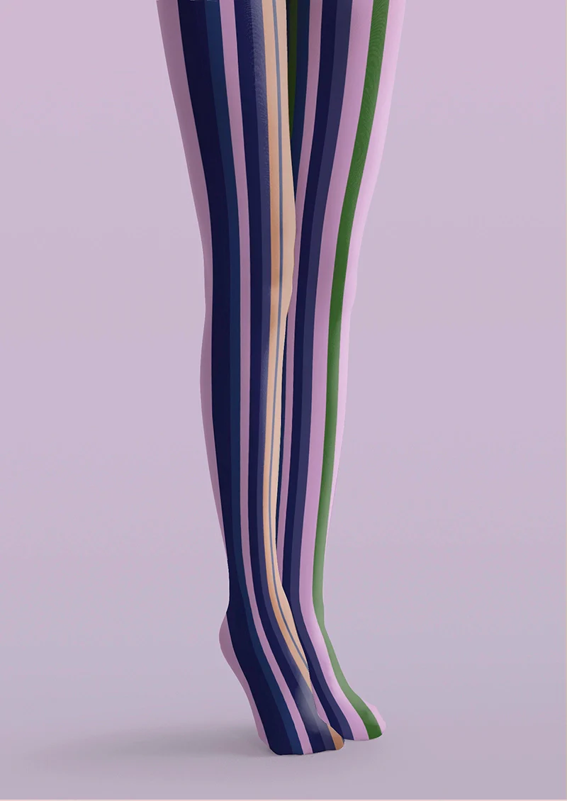 Viken Plan Purple stripes Tights Hosiery Pantyhose - Image 4