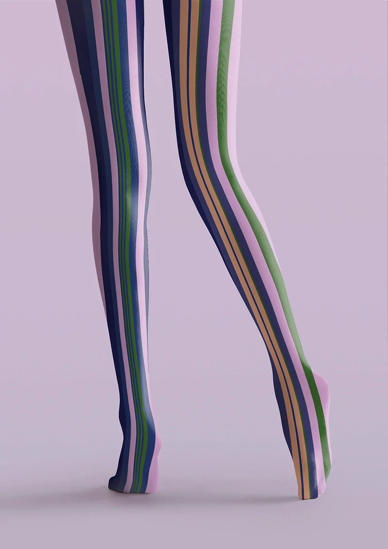 Viken Plan Purple stripes Tights Hosiery Pantyhose - Image 5