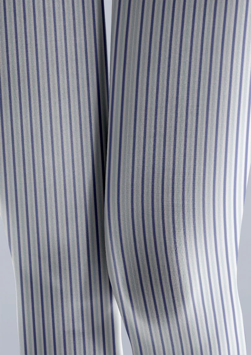 Viken Plan Blue Pinstripe Two-Tone Tights Hosiery Pantyhose - Image 3