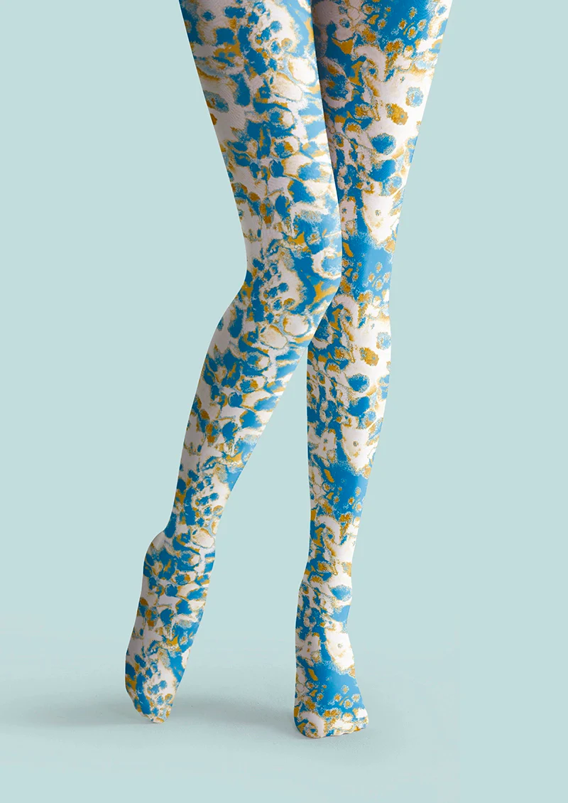 Viken Plan Blue Speckles Tights Hosiery Pantyhose - Image 3