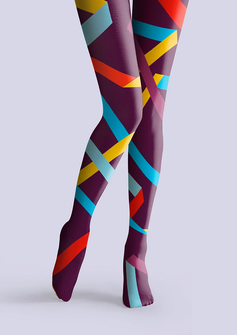 Viken Plan Knot of Rainbow Tights Hosiery Pantyhose