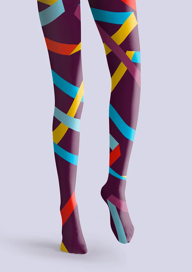 Viken Plan Knot of Rainbow Tights Hosiery Pantyhose - Image 4