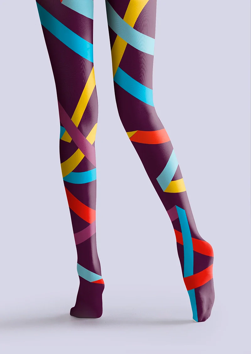 Viken Plan Knot of Rainbow Tights Hosiery Pantyhose - Image 5
