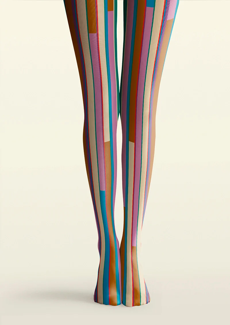Viken Plan Broken Colors stripes Tights Hosiery Pantyhose