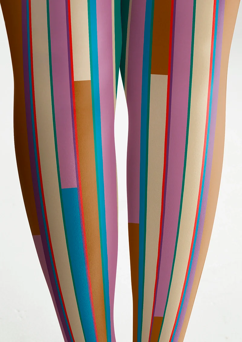 Viken Plan Broken Colors stripes Tights Hosiery Pantyhose - Image 5
