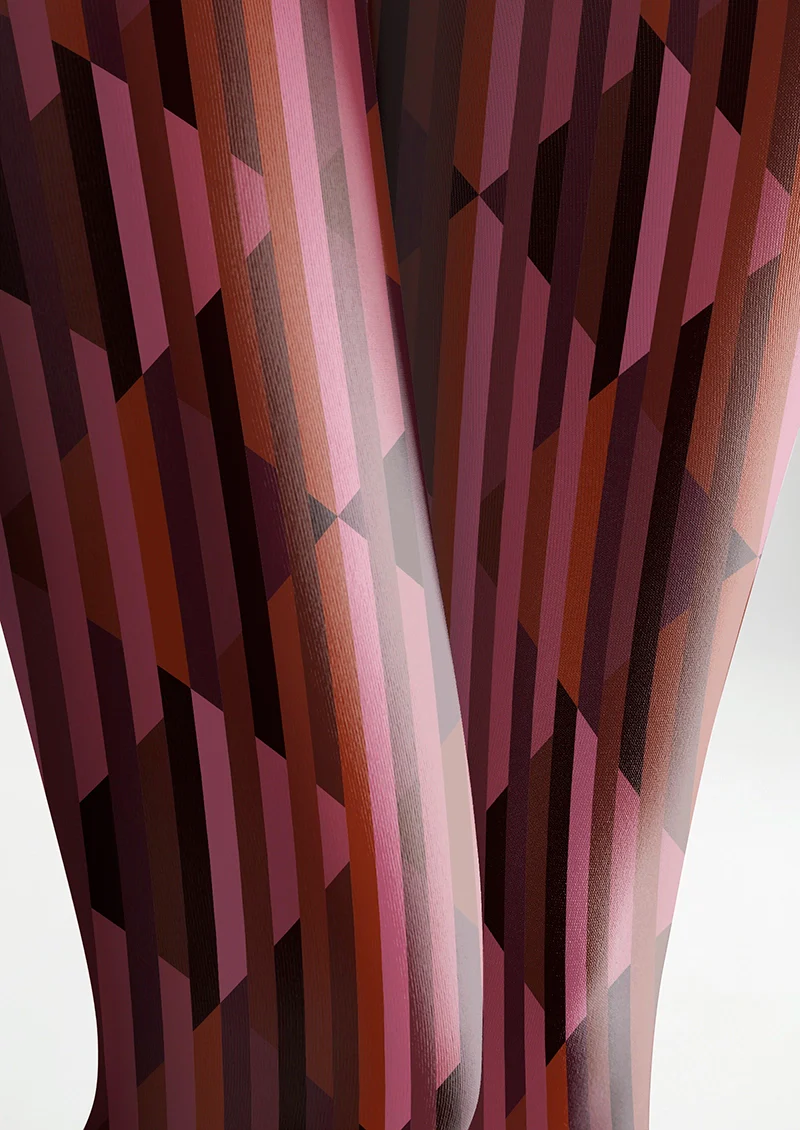 Viken Plan Burgundy check Tights Hosiery Pantyhose - Image 6