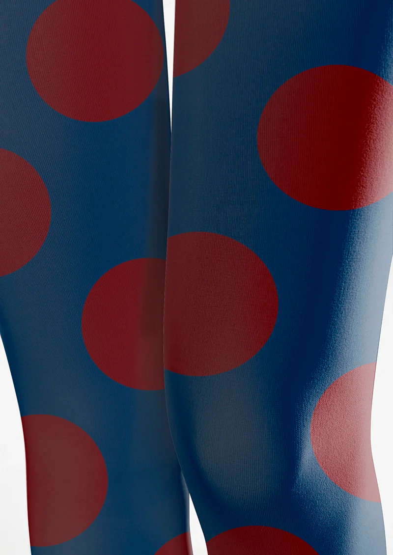 Viken Plan Navy blue-deep red Morandi polka dots Memory Tights Hosiery Pantyhose - Image 6
