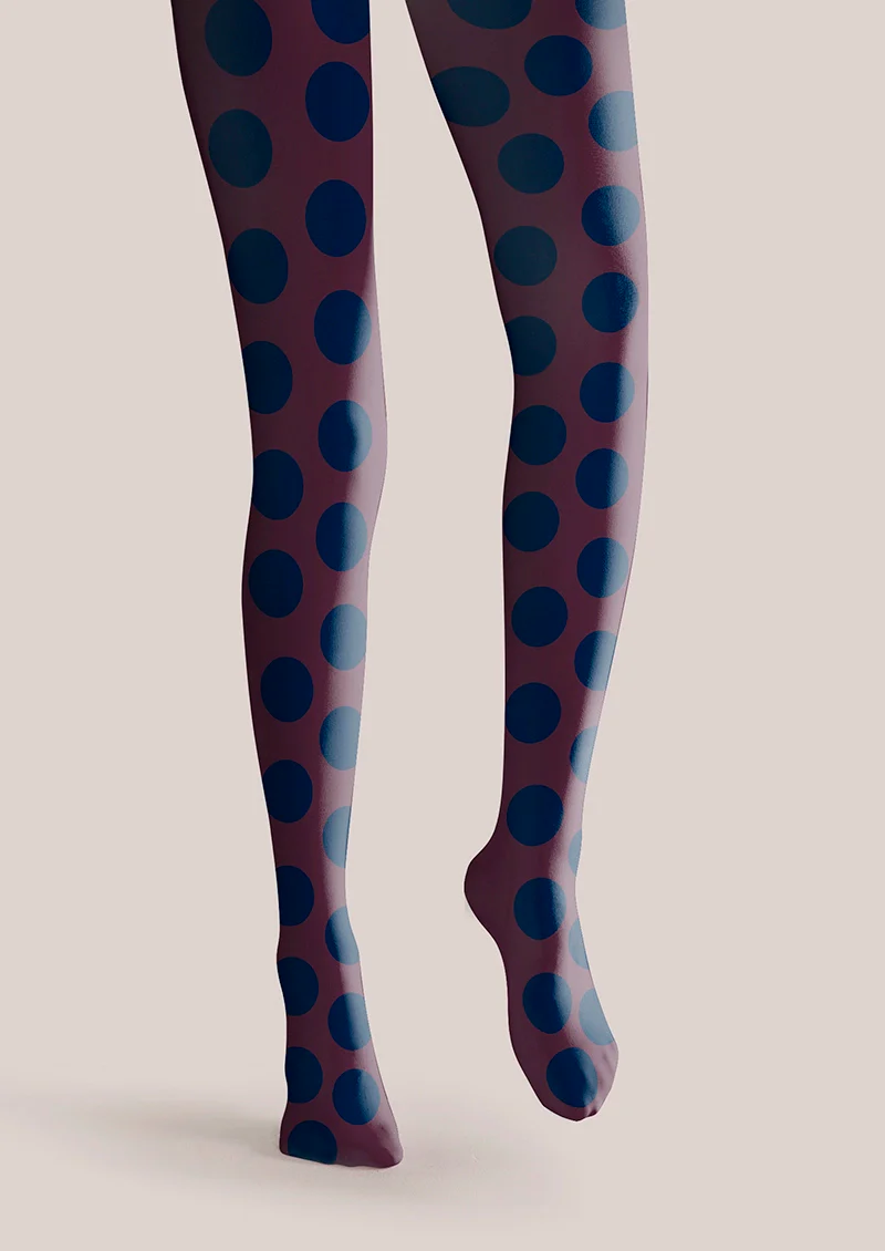 Viken Plan purplish red-blue Morandi polka dots Memory Tights Hosiery Pantyhose
