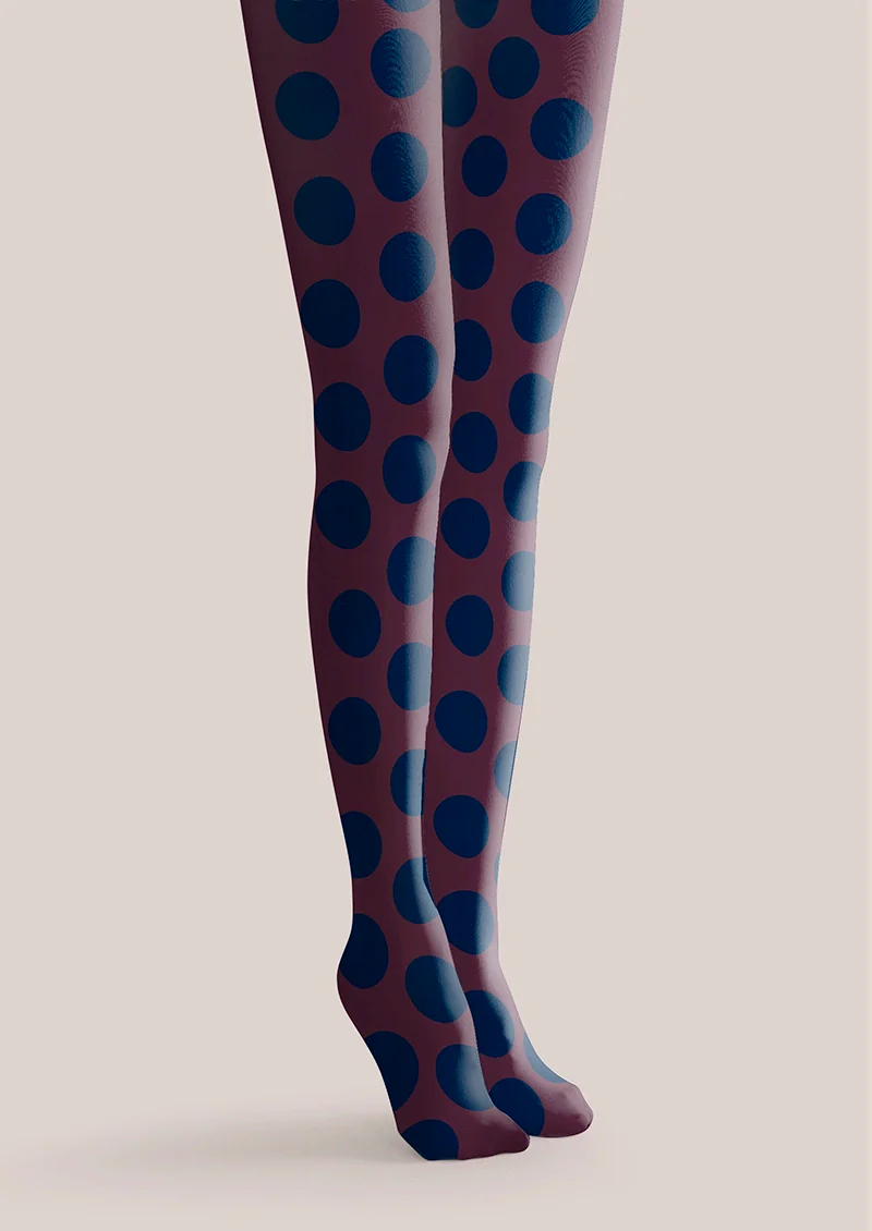 Viken Plan purplish red-blue Morandi polka dots Memory Tights Hosiery Pantyhose - Image 4