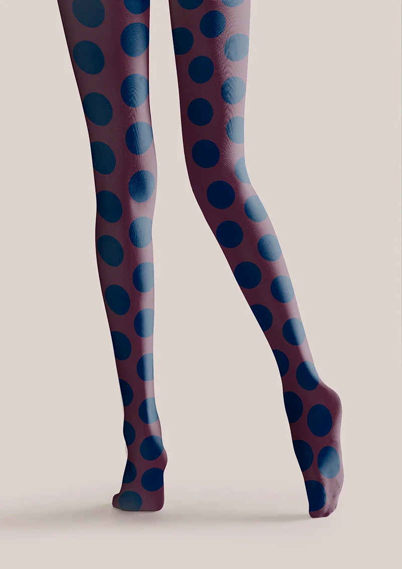 Viken Plan purplish red-blue Morandi polka dots Memory Tights Hosiery Pantyhose - Image 5