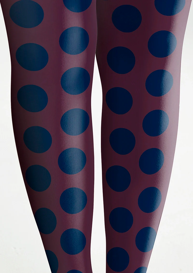 Viken Plan purplish red-blue Morandi polka dots Memory Tights Hosiery Pantyhose - Image 6