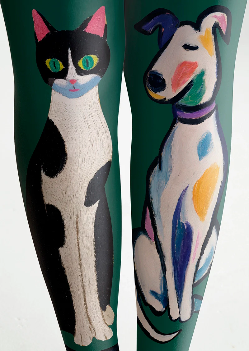 Viken Plan Cat & Dog Chromatic Gamut Tights Hosiery Pantyhose - Image 5