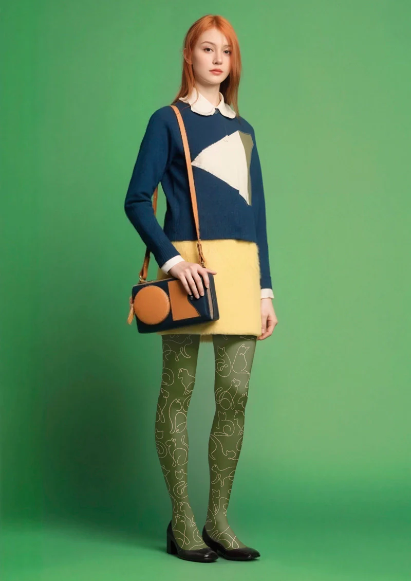 Viken Plan Cat Line Tights Hosiery Pantyhose - Image 2