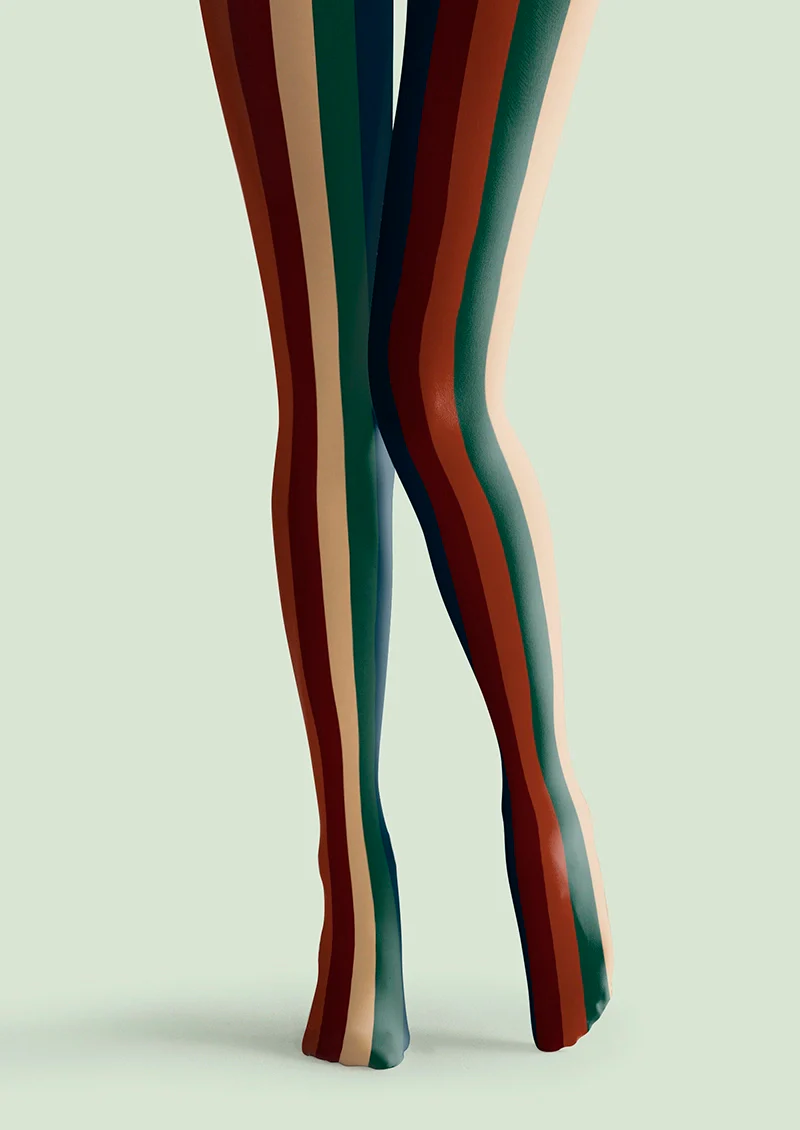 Viken Plan Christmas color scheme stripes Tights Hosiery Pantyhose