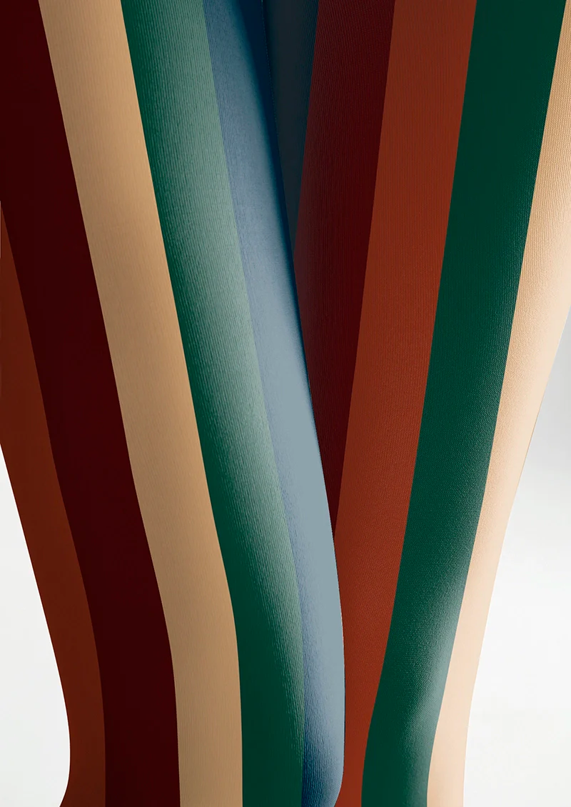 Viken Plan Christmas color scheme stripes Tights Hosiery Pantyhose - Image 5