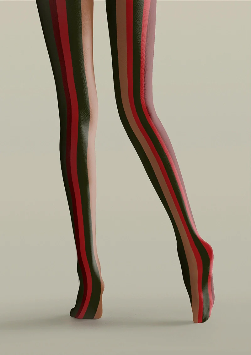 Viken Plan Christmas deep color stripes Tights Hosiery Pantyhose - Image 4