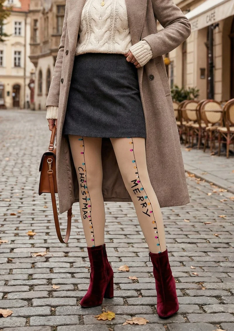 Viken Plan Christmas Themed Graphic Tights Hosiery Pantyhose - Image 2
