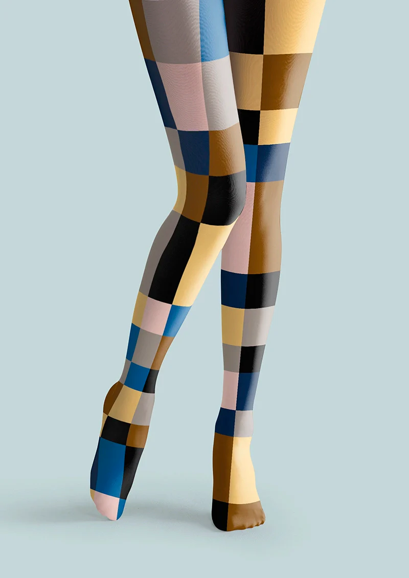 Viken Plan Shape Color Cubes Tights Hosiery Pantyhose - Image 4