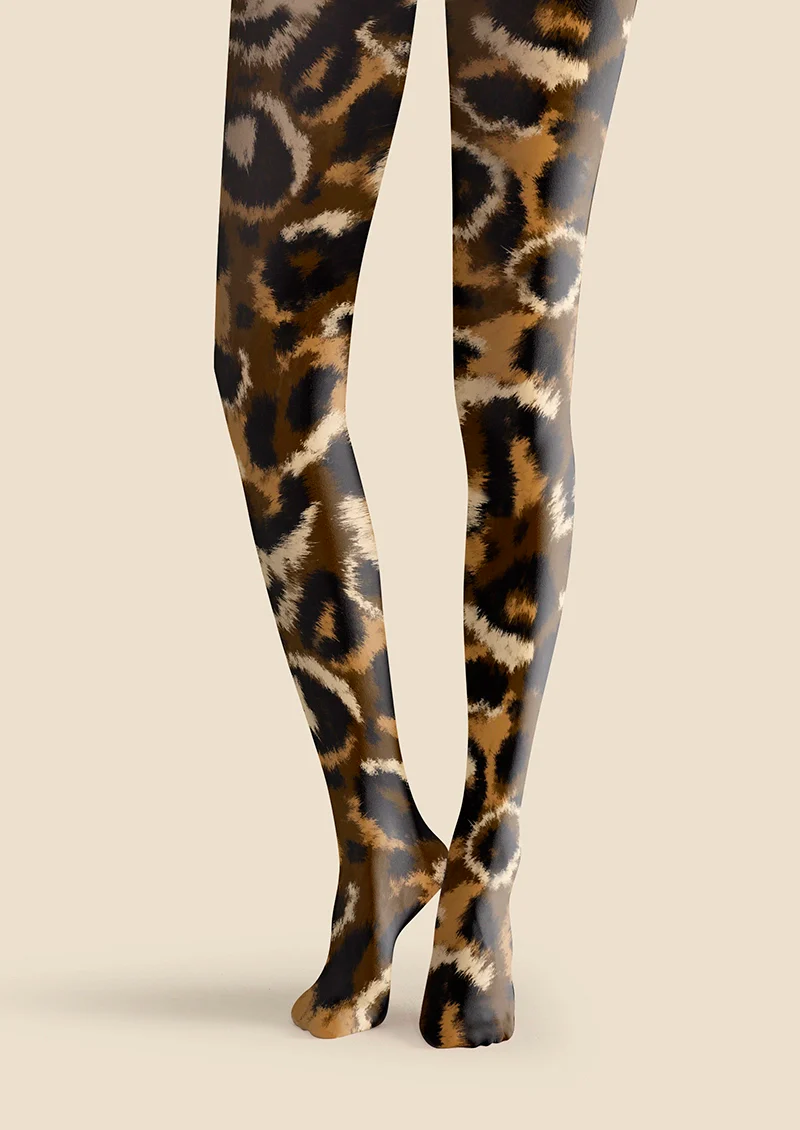 Viken Plan Classic Fashion Print Tights Personalized Pantyhose/Tights [Leopard's Prowl] - Image 4