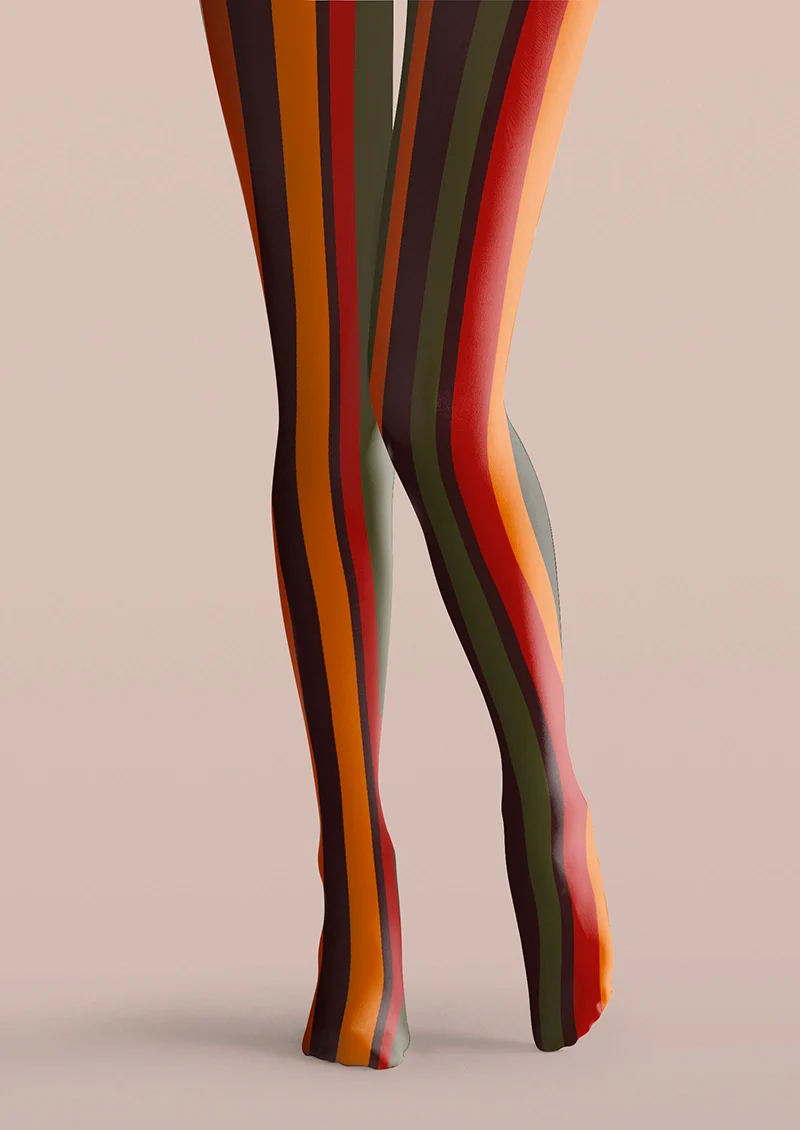 Viken Plan Sunset Striped Tights Hosiery Pantyhose - Image 3