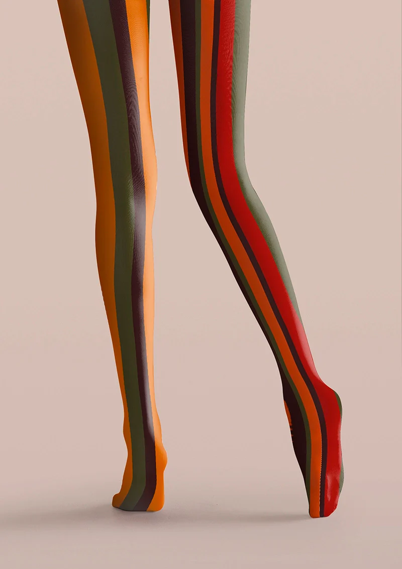 Viken Plan Sunset Striped Tights Hosiery Pantyhose - Image 4
