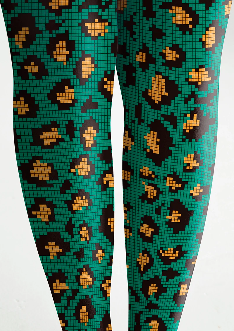 Viken Plan Mosaic Leopard Print Tights Hosiery Pantyhose - Image 6