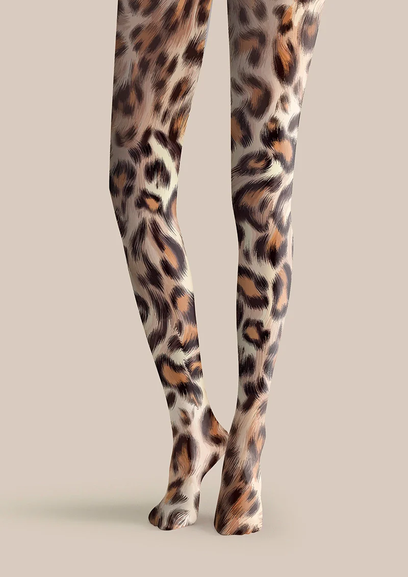 Viken Plan Blazing Leopard Print Tights Hosiery Pantyhose - Image 3