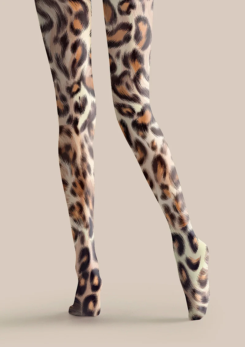 Viken Plan Blazing Leopard Print Tights Hosiery Pantyhose - Image 5