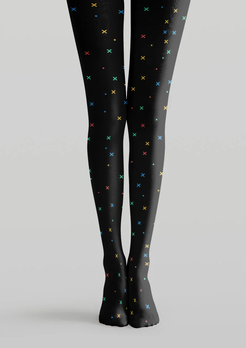 Viken Plan Color Speckle Dot Tights Hosiery Pantyhose - Image 3