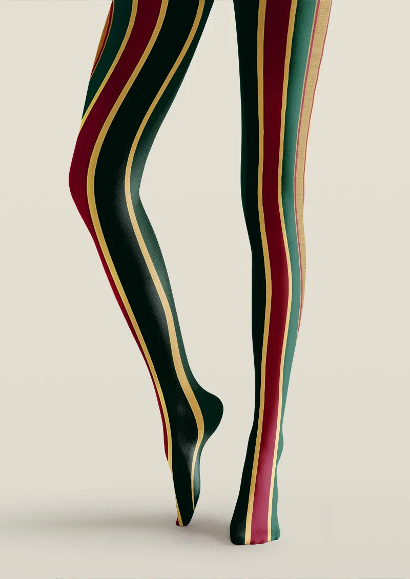 Viken Plan Color Stripe Tights Hosiery Pantyhose