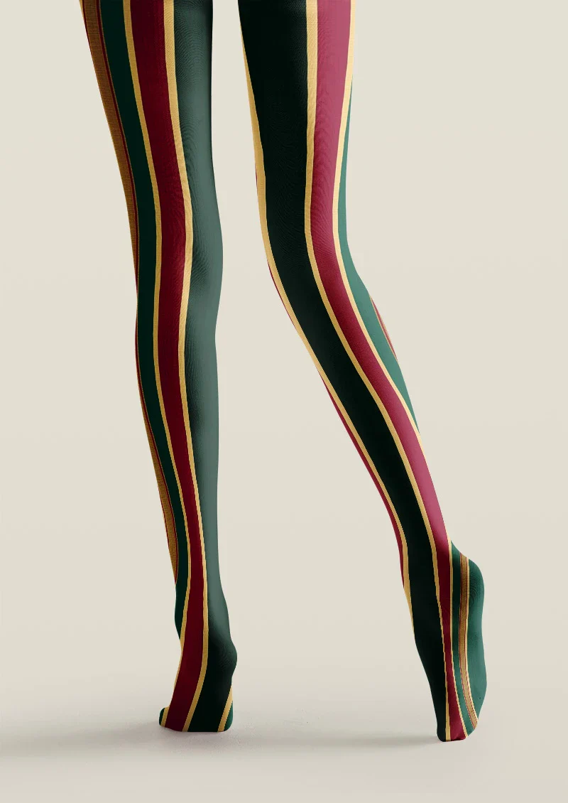 Viken Plan Color Stripe Tights Hosiery Pantyhose - Image 5