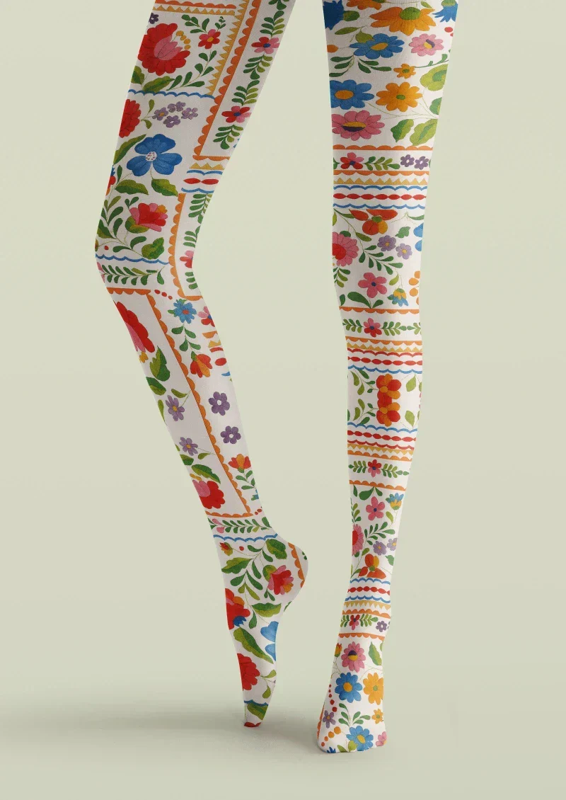 Viken Plan Colorful Ethnic Pattern Tights Hosiery Pantyhose - Image 5