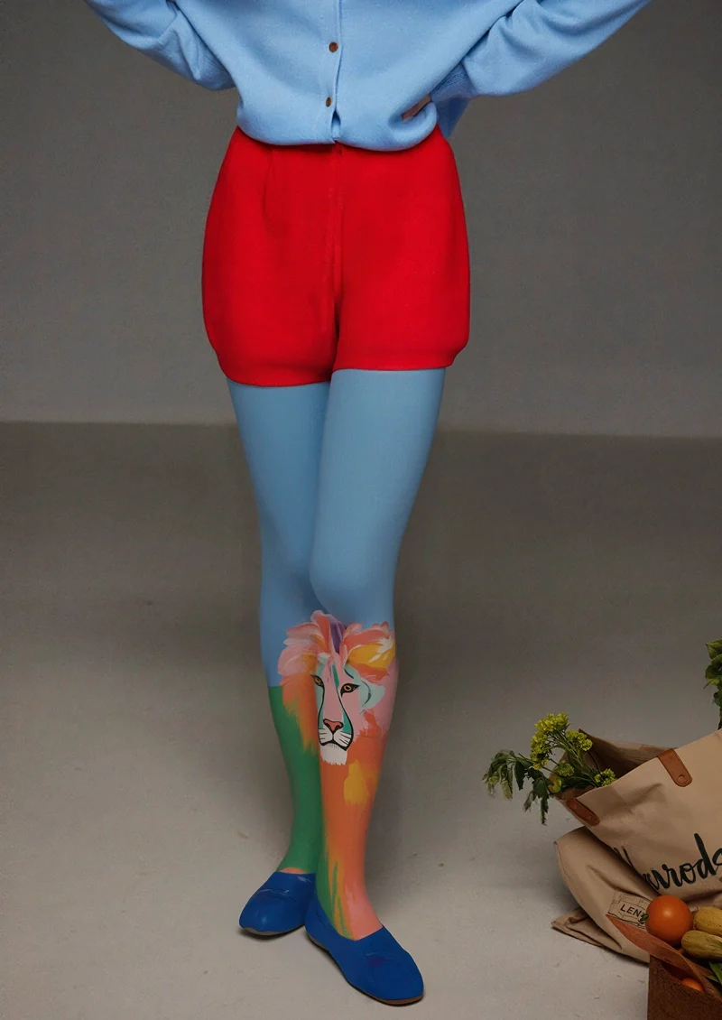 Viken Plan Colorful Lion Tights Hosiery Pantyhose - Image 2