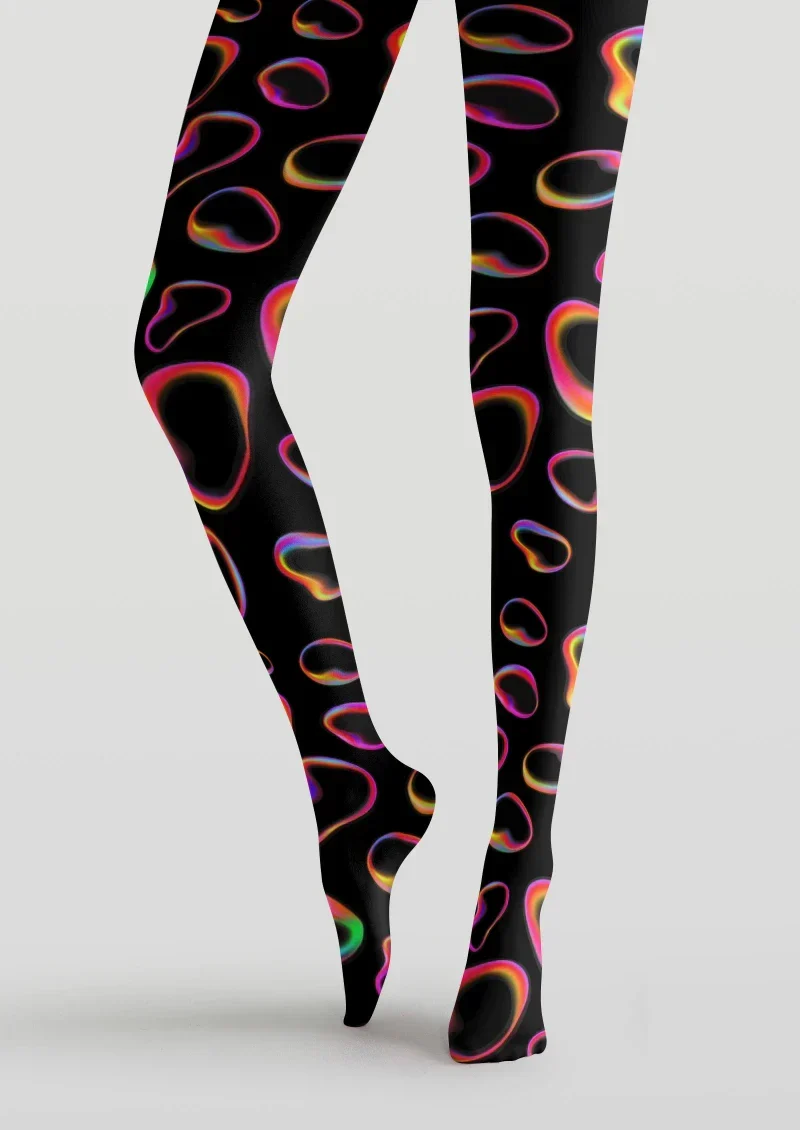 Viken Plan Colorful Neon Line Tights Hosiery Pantyhose - Image 5
