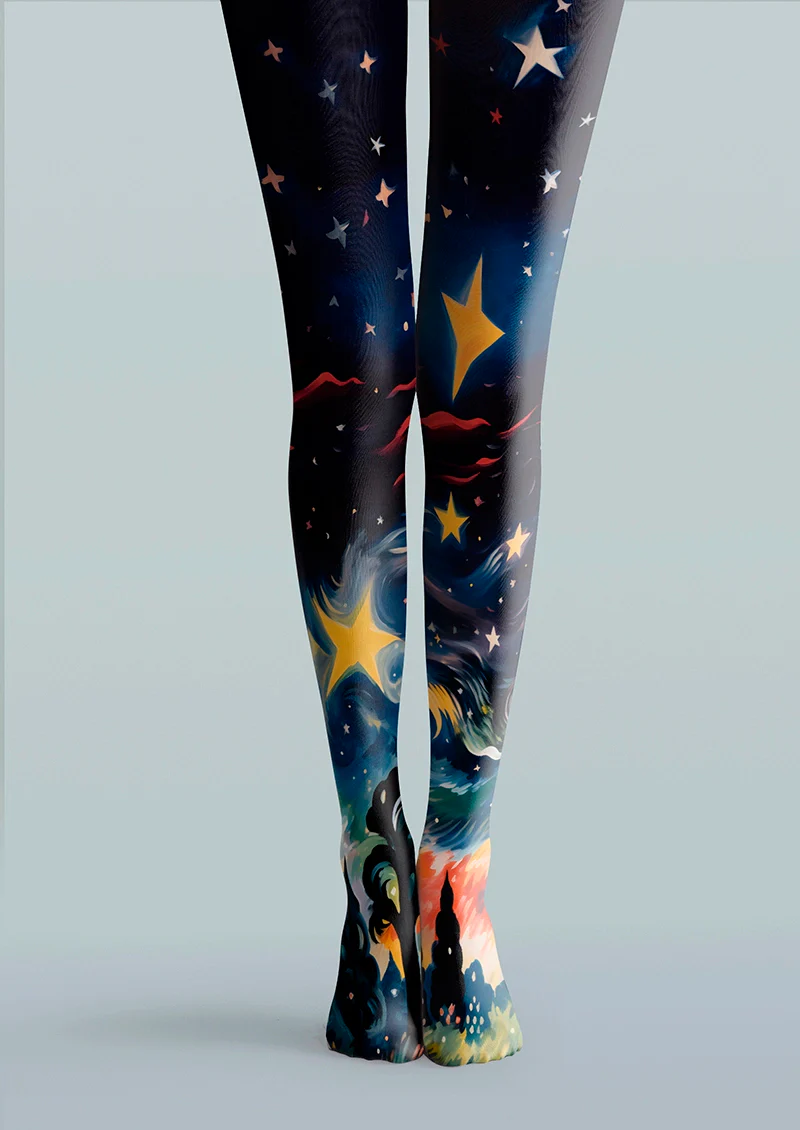 Viken Plan Colorful Starry Sky Tights Hosiery Pantyhose