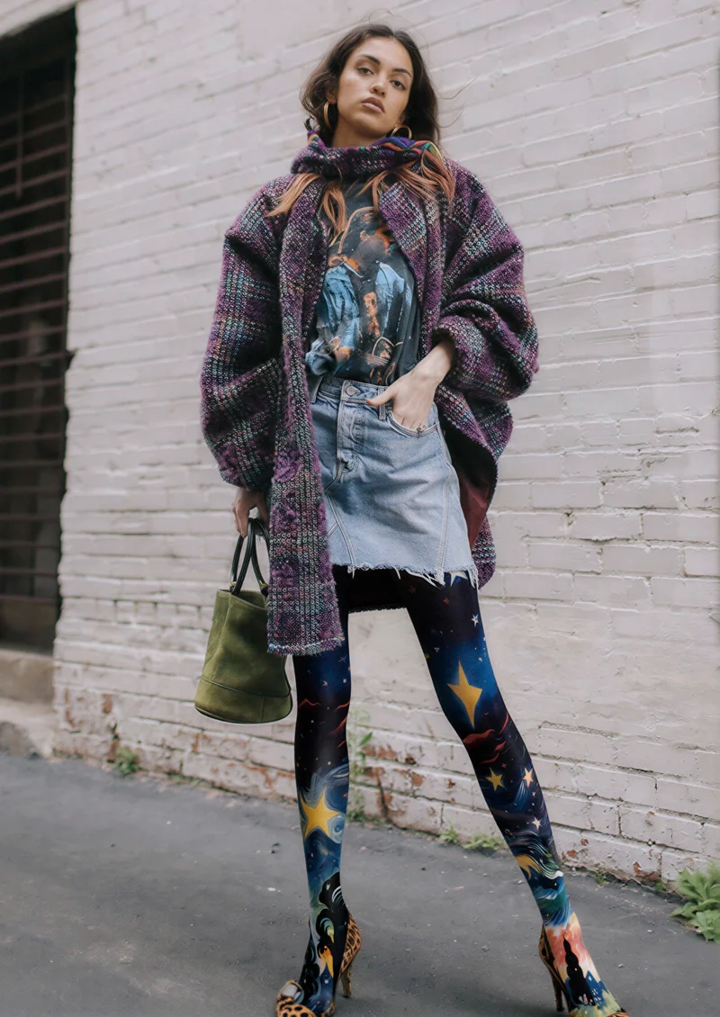 Viken Plan Colorful Starry Sky Tights Hosiery Pantyhose - Image 2