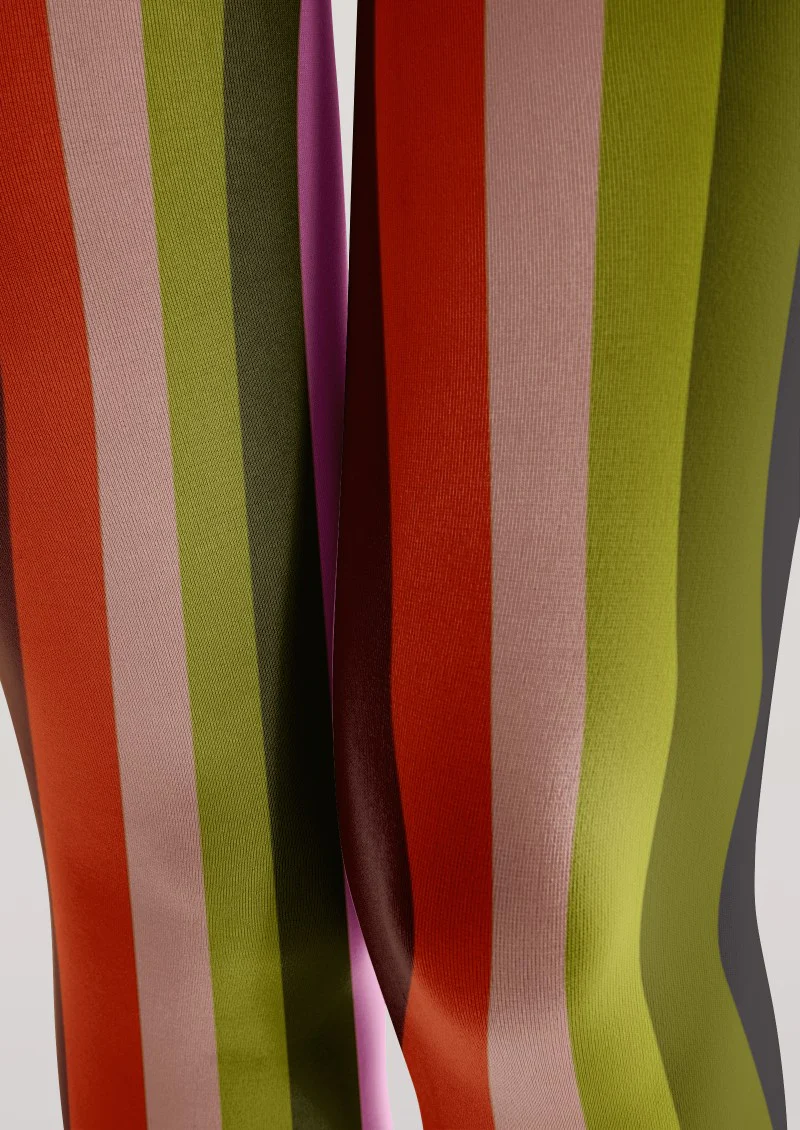 Viken Plan Colorful Vertical Striped Tights Hosiery Pantyhose - Image 5