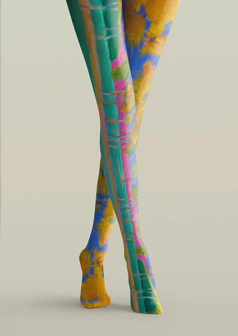 Viken Plan Colour Fantasy Landscape Tights Hosiery Pantyhose